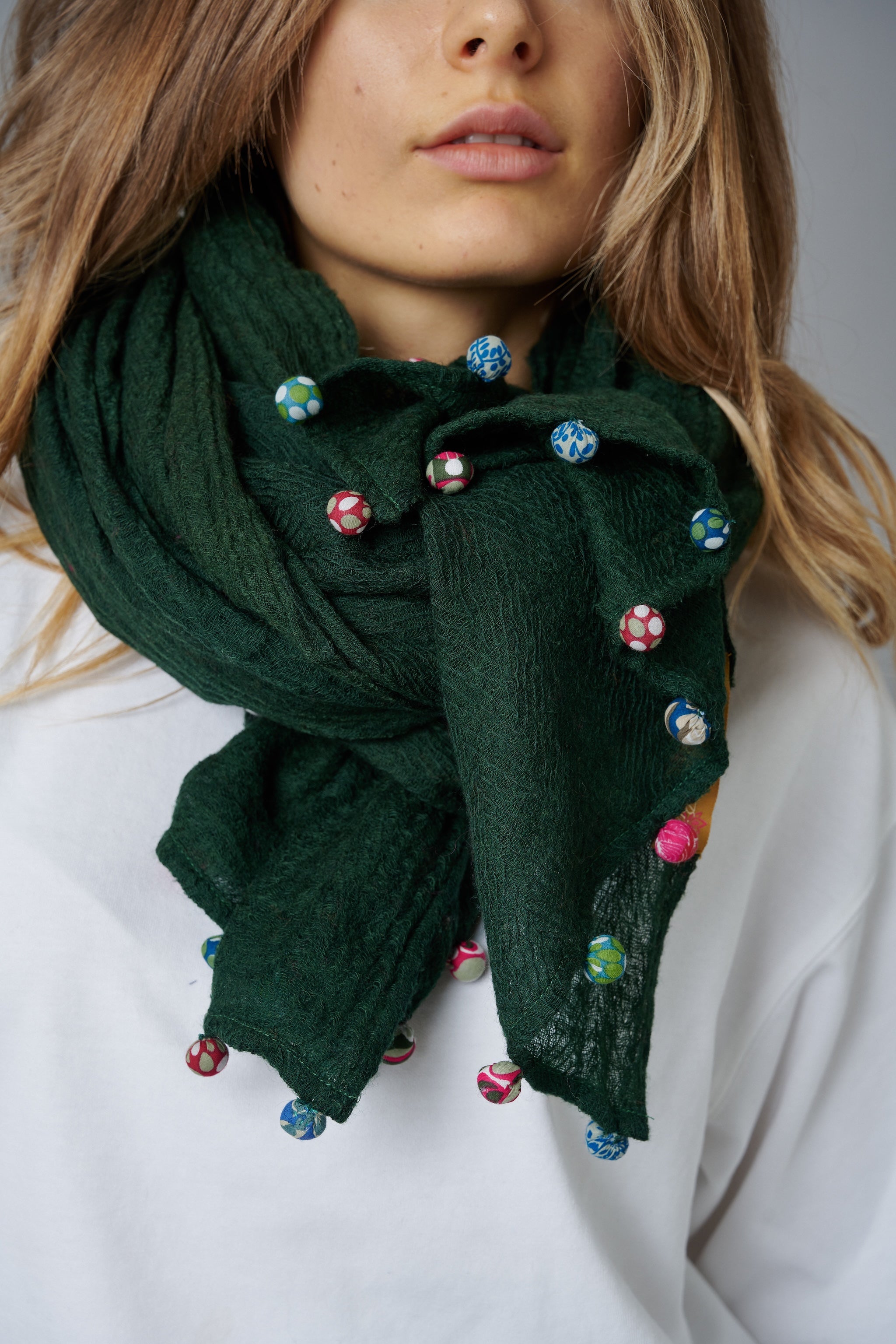 Solid with Pom Poms