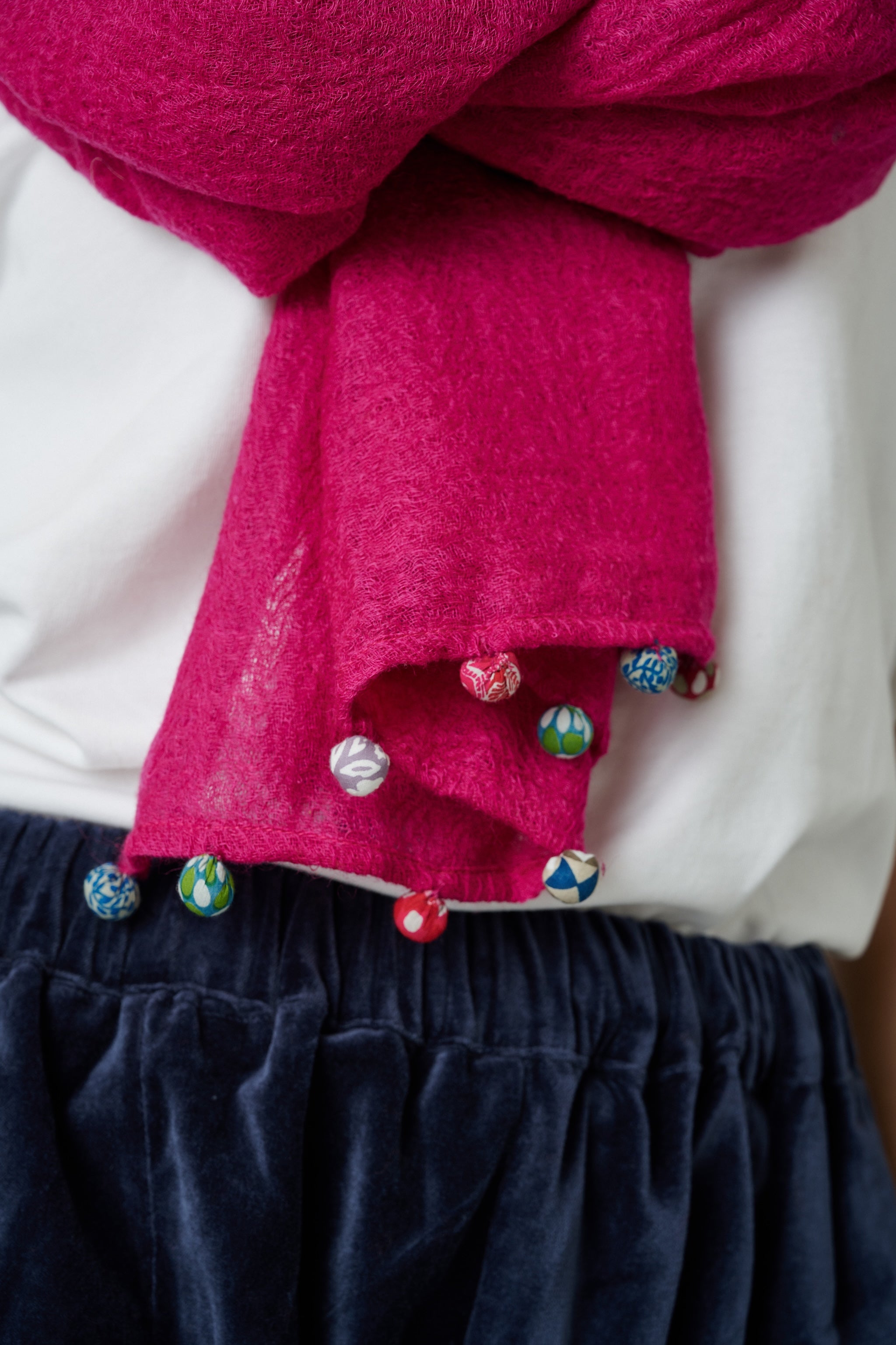 Solid with Pom Poms